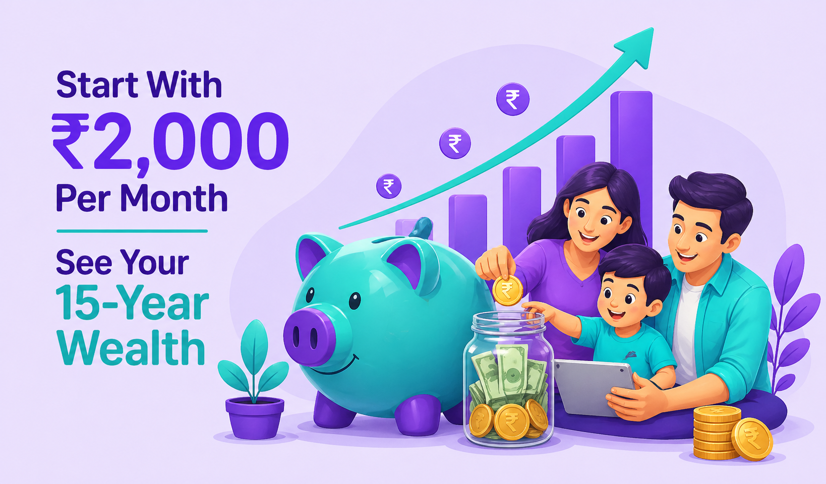 Young professional planning SIP wealth growth over 15 years